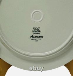 Arabia Finland Dinner Plates 10 1/8 Blue Anemone Lot Set Of 6 Vintage Denmark