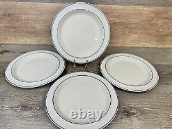 Arabia Finland Saimaa White Blue 1980's Dinner Plate 10 set Of 4