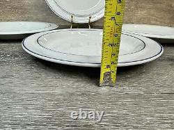 Arabia Finland Saimaa White Blue 1980's Dinner Plate 10 set Of 4