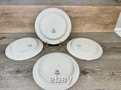 Arabia Finland Saimaa White Blue 1980's Dinner Plate 10 set Of 4