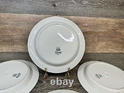 Arabia Finland Saimaa White Blue 1980's Dinner Plate 10 set Of 4