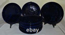 Au Gourmet, Italy Bloomingdale's 27/426, Blue Dinner Plate, 10 1/2 Lot ot 12