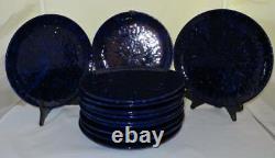 Au Gourmet, Italy Bloomingdale's 27/426, Blue Dinner Plate, 10 1/2 Lot ot 12