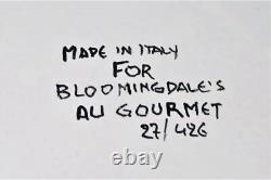 Au Gourmet, Italy Bloomingdale's 27/426, Blue Dinner Plate, 10 1/2 Lot ot 12