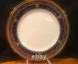 Aynsley 7321 Cobalt Blue, Gold Encrusted Dinner Plate 10 5/8 Across