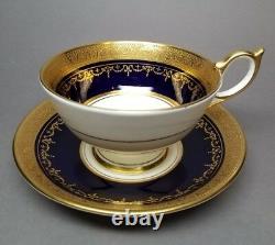 Aynsley GEORGIAN COBALT SMOOTH Tea Cup & Saucer Set 7348 READ #4