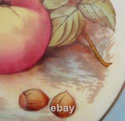 Aynsley Orchard Gold with Teal or Turquoise Dinner Plate 10 3/8 Signed