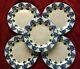 BACHELOR BUTTON BLUE Cornflower Louisville Stoneware 11 DINNER PLATE Set of 5
