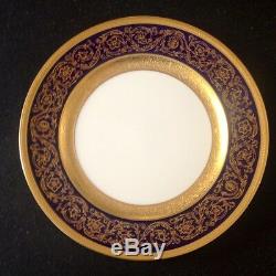 BERNARDAUD Limoges gold encrusted dinner plate VERGENNES-COBALT list $965