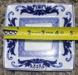 BOMBAY COMPANY Lot of 15 PIECES DINNER / LUNCH Plate TEA CUP White & Blue Floral