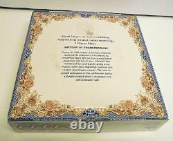 BRAND NEW Myott Factory Queen's Blue Thanksgiving Turkey Set of 4 Dinner Plates