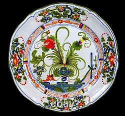 B. Brolli For Biordi Italy Pottery Blue Carnation 2Pc Vintage 11 Dinner Plates