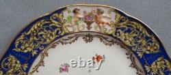 Beautiful Capo di Monte Dinner Plate Cobalt Blue With Gold Cherubs 1818 Italy