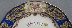 Beautiful Capo di Monte Dinner Plate Cobalt Blue With Gold Cherubs 1818 Italy