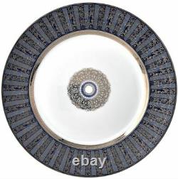 Bernardaud Eventail Platine Bleu 10.5 Dinner Plate new with tags