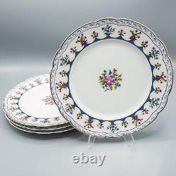 Bernardaud Limoges Chateaubriand Blue Dinner Plates Set of 4-10 1/4 FREE SHIP