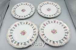 Bernardaud Limoges Chateaubriand Blue Dinner Plates Set of 4-10 1/4 FREE SHIP