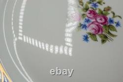 Bernardaud Limoges Chateaubriand Blue Dinner Plates Set of 4-10 1/4 FREE SHIP