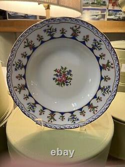 Bernardaud Limoges Chateaubriand Blue Soup Bowls 8 3/4 Set of 12
