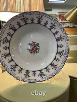 Bernardaud Limoges Chateaubriand Blue Soup Bowls 8 3/4 Set of 12