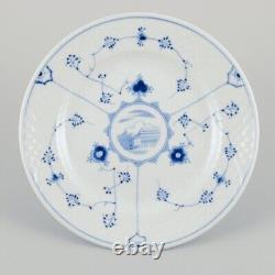 Bing & Grøndahl. Four Blue Fluted dinner plates in hotel/restaurant porcelain