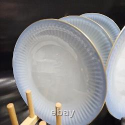 Bing & Grondahl Ballerina 325 Gold Rim Blue Dinner Plates 9 5/8 Danish Set Of 4