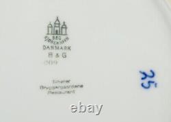Bing & Grondahl. Five Blue Fluted dinner plates in hotel/restaurant porcelain