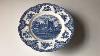 Blue And White China Johnson Bros England Olde Castle Plate
