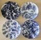 Blue Bubble Glaze Round Plates/Serveware 10.75 Set 4 Banquet Porcelain Rare