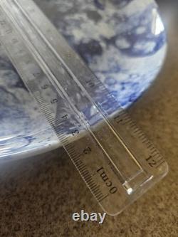 Blue Bubble Glaze Round Plates/Serveware 10.75 Set 4 Banquet Porcelain Rare