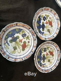Blue Carnation Italian Pottery Garofanza Faenza 10 Piece Dinner Plate Salad