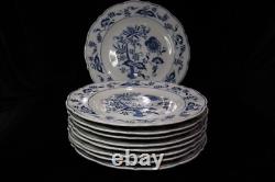 Blue Danube Blue Onion Scalloped Rim 9 Dinner Plates 10 3/8 Banner Mark