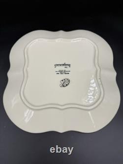 Blue Floral Lace Dinner Plate Tara Temp-Tations Square 10.5 Set of 4