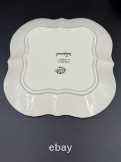 Blue Floral Lace Dinner Plate Tara Temp-Tations Square 10.5 Set of 4