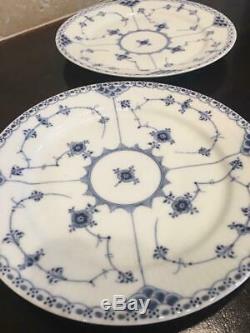 Blue Fluted Half Lace Dinner Plates Smaller #577 Royal Copenhagen China PRE-1935