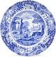 Blue Italian 10.5 Dinner Plate Set of 4 Dishwasher Safe, Made in England