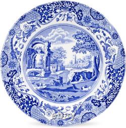 Blue Italian 10.5 Dinner Plate Set of 4 Dishwasher Safe, Made in England