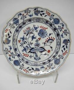 Blue Onion Rich Meissen Seconds Two Scratched Mark 9 1/2 Dinner Luncheon Plate