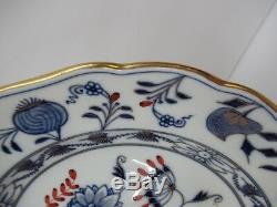 Blue Onion Rich Meissen Seconds Two Scratched Mark 9 1/2 Dinner Luncheon Plate