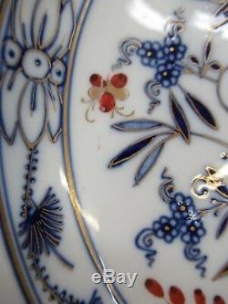 Blue Onion Rich Meissen Seconds Two Scratched Mark 9 1/2 Dinner Luncheon Plate