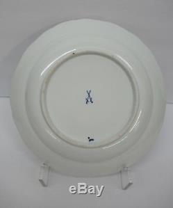 Blue Onion Rich Meissen Seconds Two Scratched Mark 9 1/2 Dinner Luncheon Plate