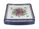 Blue Rose Polish Pottery Blue Floral Butterfly Square Dinner Plate Set