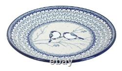 Blue Rose Polish Pottery Bluebird Dinner Plate