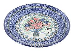 Blue Rose Polish Pottery Blush Bouquet Dinner Plate