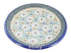 Blue Rose Polish Pottery Enchanted Garden Dinner Plate