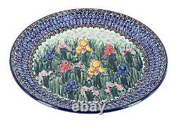Blue Rose Polish Pottery Gladiolus Dinner Plate