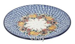 Blue Rose Polish Pottery Harvest Bounty Dinner Plate