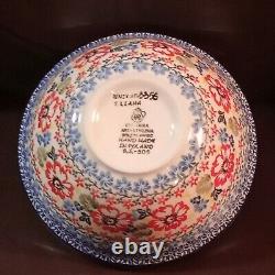 Blue Rose Polish Pottery Hummingbird Dinner Place Setting Lg & Sm Plate Bowl Mug