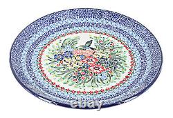 Blue Rose Polish Pottery Hummingbird Dinner Plate