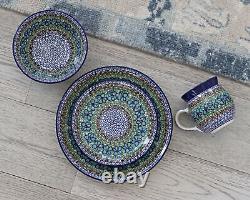 Blue Rose Polish Pottery Mardi Gras Dinner Plate